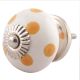 Mustard Dotted Ceramic Floral Drawer Knobs Online